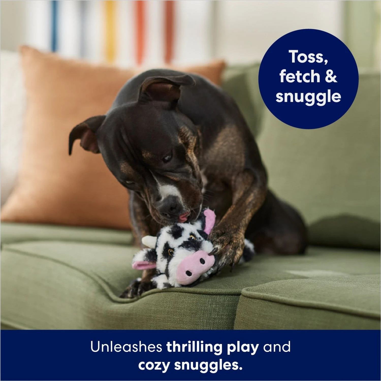 Frisco Cow Plush Squeaky Dog Toy 5 Frisco Cow Plush Squeaky Dog Toy - Image 3