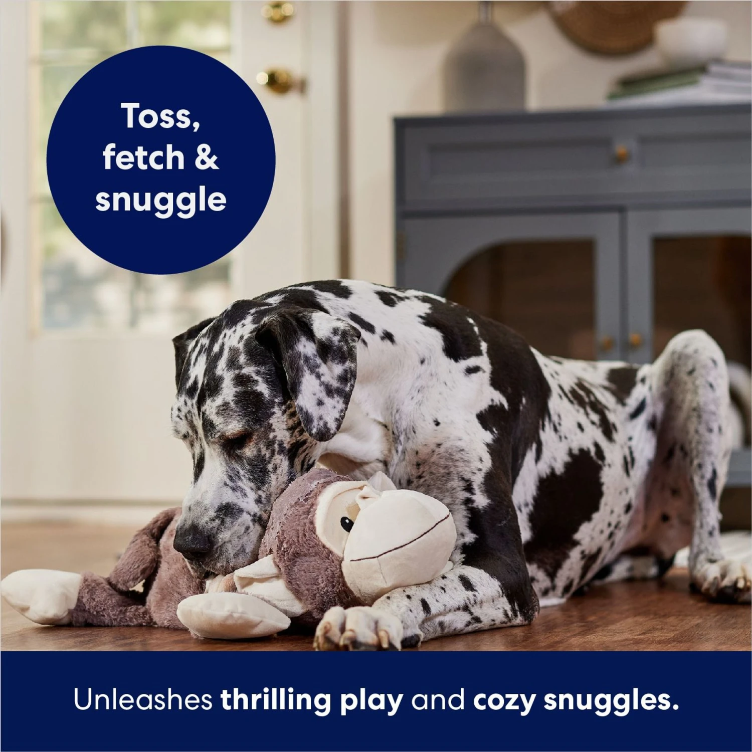 Frisco Monkey Plush Squeaky Dog Toy 7 Frisco Monkey Plush Squeaky Dog Toy - Image 5