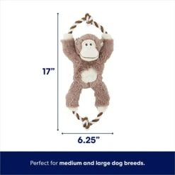 Frisco Monkey Plush With Rope Squeaky Dog Toy -Chewy 147067 PT1. AC SS1800 V1674080695