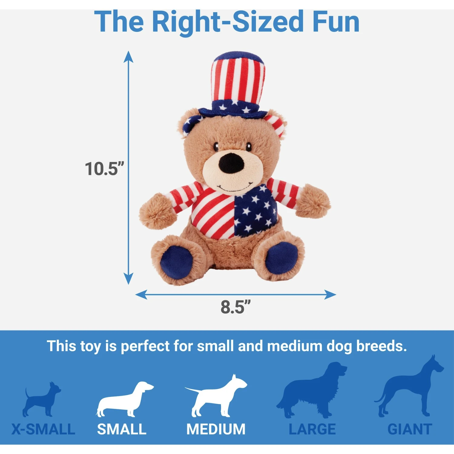 Frisco American Flag Bear Plush Squeaky Dog Toy 4 Frisco American Flag Bear Plush Squeaky Dog Toy - Image 2