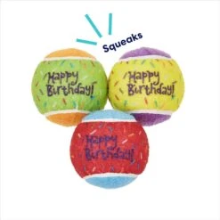 Frisco Birthday Fetch Squeaky Tennis Ball Dog Toy -Chewy 162914 PT2. AC SS1800 V1692020013