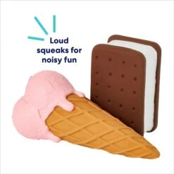 Frisco Ice Cream Sandwich & Ice Cream Cone Latex Squeaky Dog Toy -Chewy 213840 PT2. AC SS1800 V1695748351