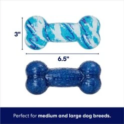 Frisco Retro Denim & Swirl TPR Bone Squeaky Dog Toy -Chewy 230341 PT1. AC SS1800 V1695748895