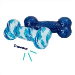 Frisco Retro Denim & Swirl TPR Bone Squeaky Dog Toy -Chewy 230341 PT2. AC SS1800 V1695748841