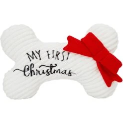 Frisco Holiday My First Christmas Bone Plush Squeaky Dog Toy -Chewy 233166 PT3. AC SS1800 V1600707130
