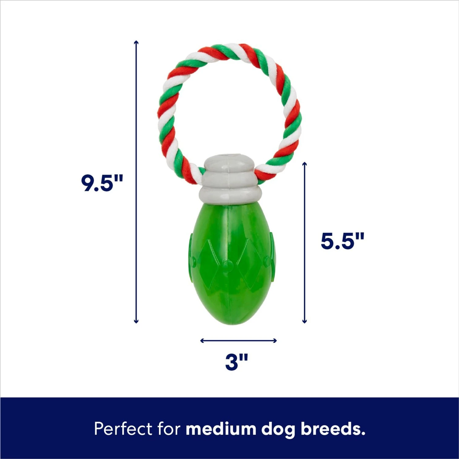 Frisco Holiday Christmas Light Rope With TPR Squeaky Dog Toy 4 Frisco Holiday Christmas Light Rope With TPR Squeaky Dog Toy - Image 2