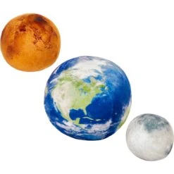 Frisco Earth, Mars, And Moon Plush Squeaky Dog Toy