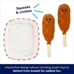 Frisco Corndog Interactive Plush Squeaky Dog Toy -Chewy 252746 PT2. AC SS1800 V1695760990