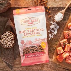 Frisco Fetch Squeaking Colorful Tennis Ball Dog Toy & True Acre Foods Salmon Recipe Mini-Training Rewards Grain-Free Soft & Chewy Dog Treats -Chewy 255469 PT5. AC SS1800 V1603199477