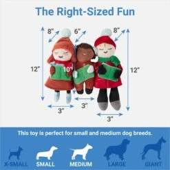 Frisco Holiday Carolers Plush Squeaky Dog Toy, 3 Count -Chewy 287169 PT1. AC SS1800 V1637704664