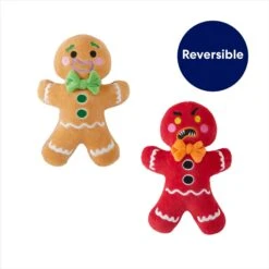 Frisco Holiday Naughty Or Nice Gingerbread Man Reversible Plush Squeaky Dog Toy -Chewy 287217 PT2. AC SS1800 V1695045721