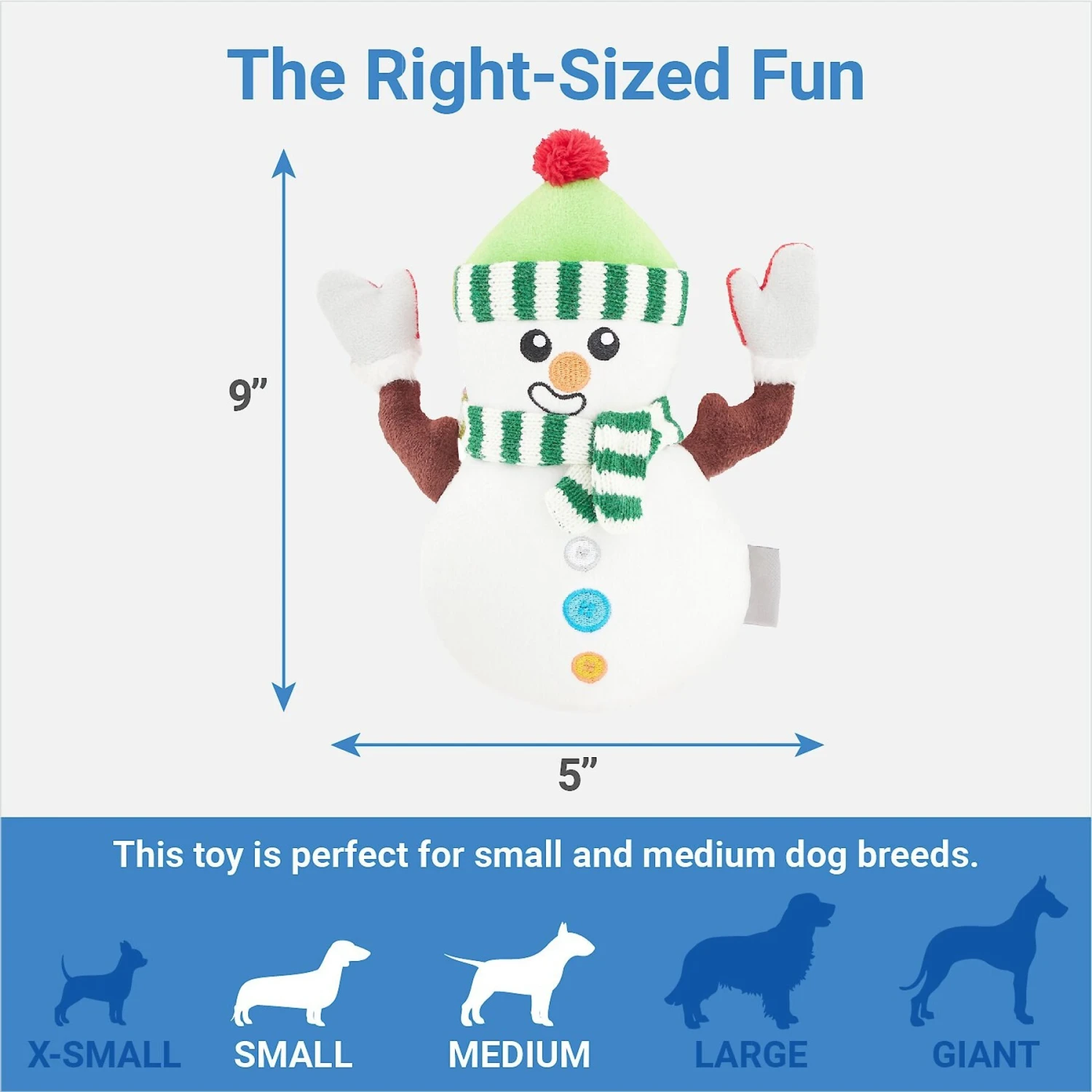 Frisco Holiday Naughty Or Nice Snowman Reversible Plush Squeaky Dog Toy 5 Frisco Holiday Naughty Or Nice Snowman Reversible Plush Squeaky Dog Toy - Image 3