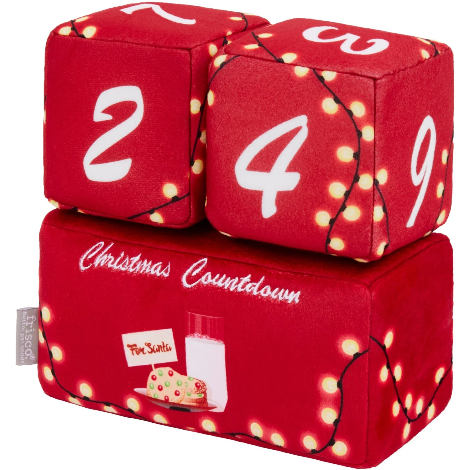 Frisco Holiday 12 Day Countdown Blocks Plush Squeaky Dog Toy, 3 Count 3 Frisco Holiday 12 Day Countdown Blocks Plush Squeaky Dog Toy, 3 Count