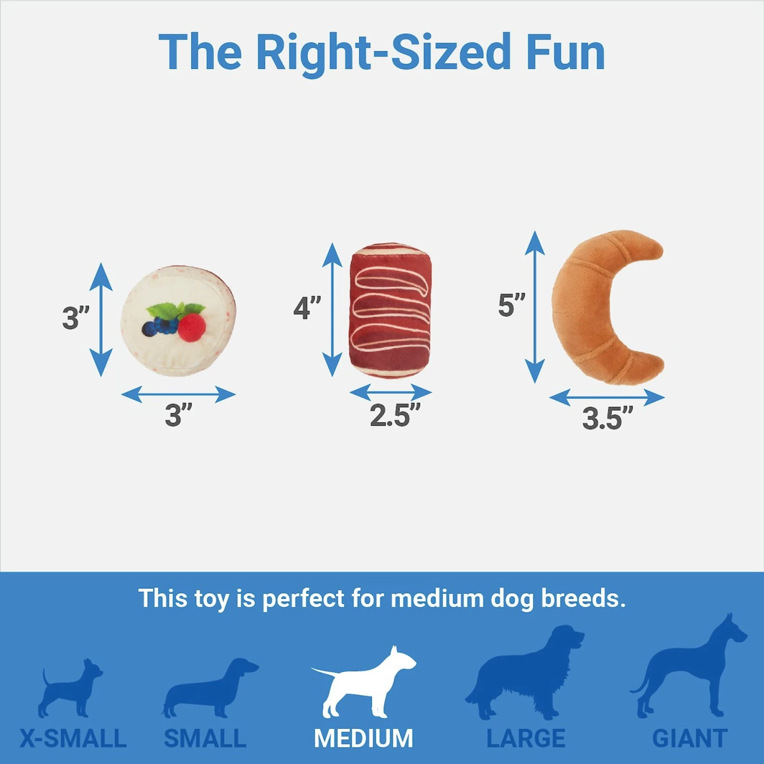 Frisco Brunch Pastry Plate Plush Squeaky Dog Toy 5 Frisco Brunch Pastry Plate Plush Squeaky Dog Toy - Image 3