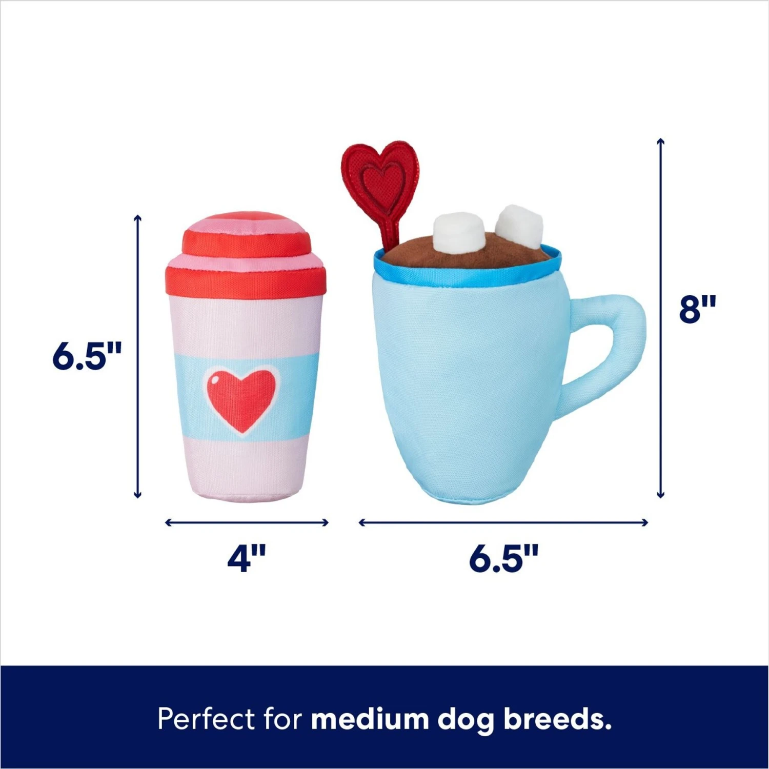 Frisco Valentine Coffee For Two Ballistic Nylon Plush Squeaky Dog Toy 4 Frisco Valentine Coffee For Two Ballistic Nylon Plush Squeaky Dog Toy - Image 2