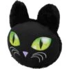 Frisco Halloween Black Cat Round Plush Squeaky Dog Toy