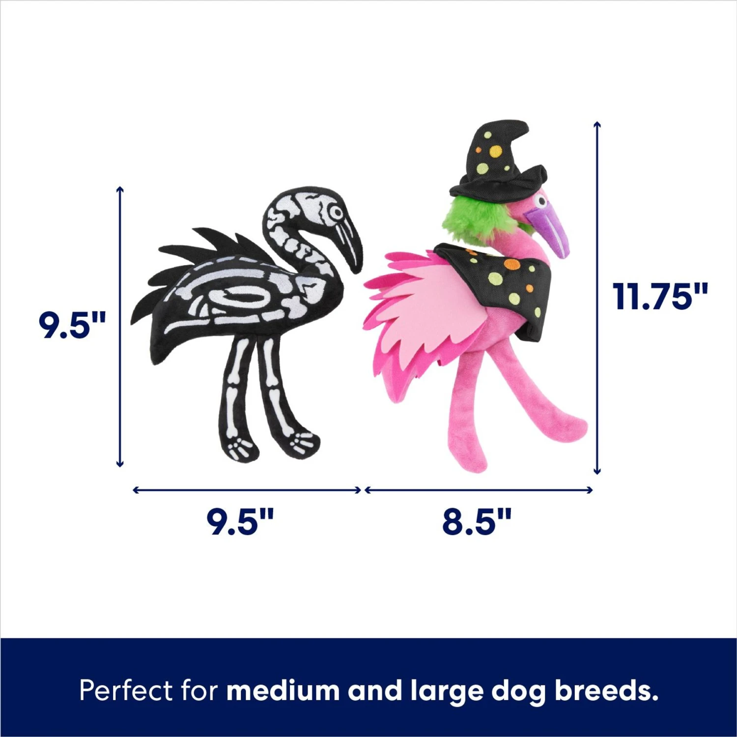 Frisco Halloween Flamingo Plush Squeaky Dog Toy 4 Frisco Halloween Flamingo Plush Squeaky Dog Toy - Image 2