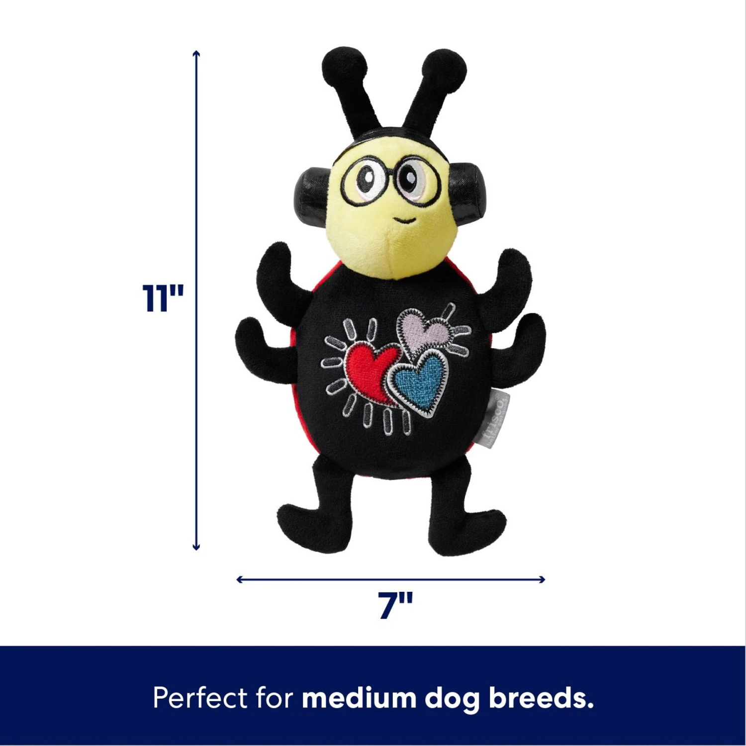 Frisco Valentine Jammin' Ladybug Plush Squeaky Dog Toy 4 Frisco Valentine Jammin' Ladybug Plush Squeaky Dog Toy - Image 2