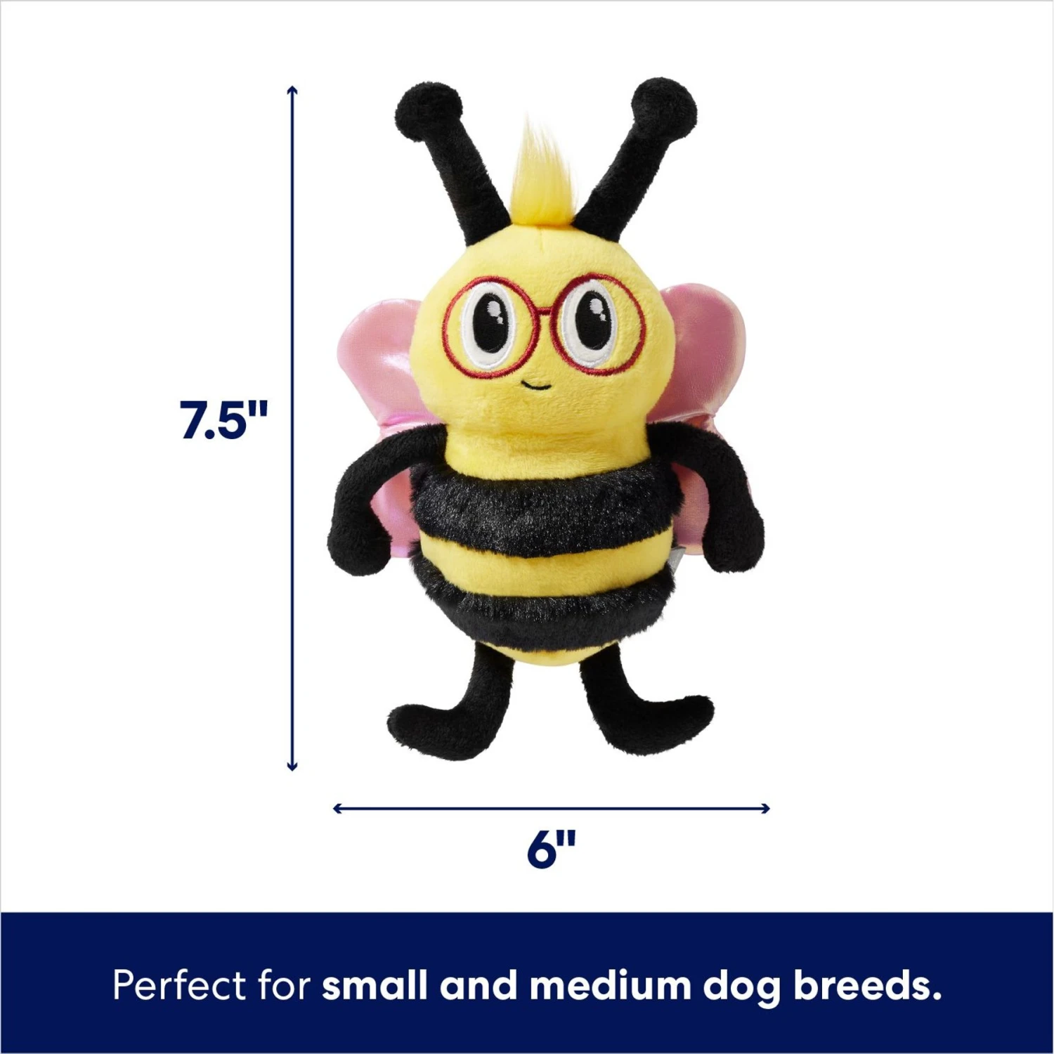 Frisco Valentine Love Buzz Bee Plush Squeaky Dog Toy 4 Frisco Valentine Love Buzz Bee Plush Squeaky Dog Toy - Image 2