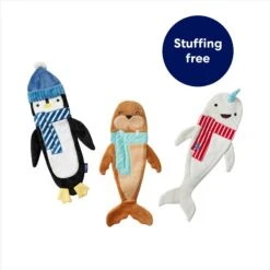 Frisco Holiday Arctic Friends Stuffing-Free Skinny Plush Squeaky Dog Toy -Chewy 739878 PT2. AC SS1800 V1694813220