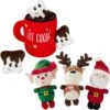 Frisco Holiday Santa's Helpers Plush Squeaky Dog Toy, 3 Count & Frisco Holiday Hot Cocoa Hide & Seek Puzzle Plush Squeaky Dog Toy -Chewy 986230 MAIN. AC SS1800 V1698258405