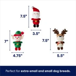 Frisco Holiday Santa's Helpers Plush Squeaky Dog Toy, 3 Count & Frisco Holiday Hot Cocoa Hide & Seek Puzzle Plush Squeaky Dog Toy -Chewy 986230 PT2. AC SS1800 V1700690565